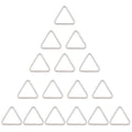 16Pcs Metal Triangle Ring Buckle Connectors Gunmetal Adjuster Purse Strap Keychain Lanyard - color: Platinum