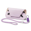 VULKIT Portable Leather Eye Glasses Case for Women & Men, Slim Sunglass Case, Unisex Eyeglass Case - color: Lavender Mist With Lanyard