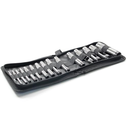 Round Steel Hollow Punch Set 15Pcs 3-25mm Leather Craft Tool - size: 3-25mm