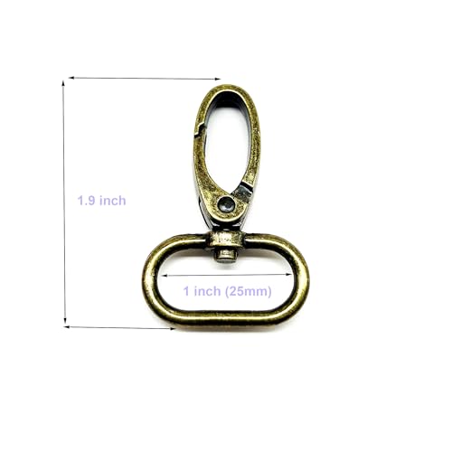 Swivel Lobster Clasp 1 inch Metal for Purses Bag Hardware 20Pcs | Antique Bronze 1" Swivel Snap Hooks for Handbag Backpack Crossbody Bag Dog Collars Keychain Lanyard Strap Craft Making - color: Antique Bronze, size: 1 inch