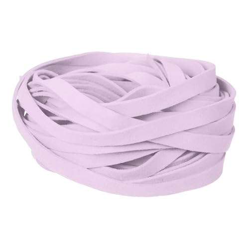 uxcell 10Pcs 1 Yard 10mm Wide Flat Leather String Cord, 1.4mm Thick Craft Suede Strap Braiding Lacing Strips Rope for DIY Leather Crafts Necklace Bracelet Collars Belts, Light Purple - color: Light Purple