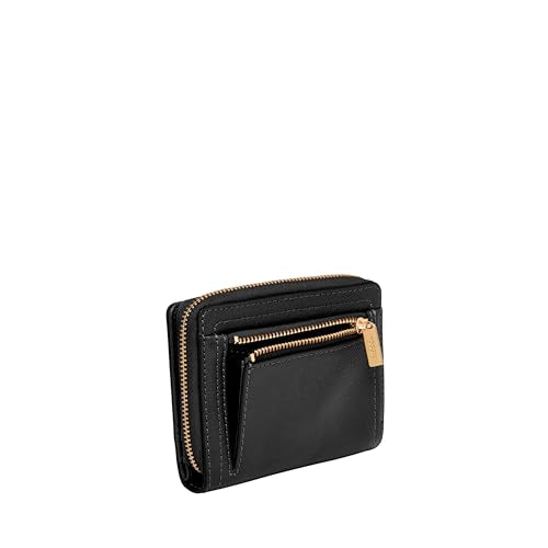 Fossil Women's Logan RFID-Blocking Leather Mini Multifunction Bifold Wallet - color: BLACK