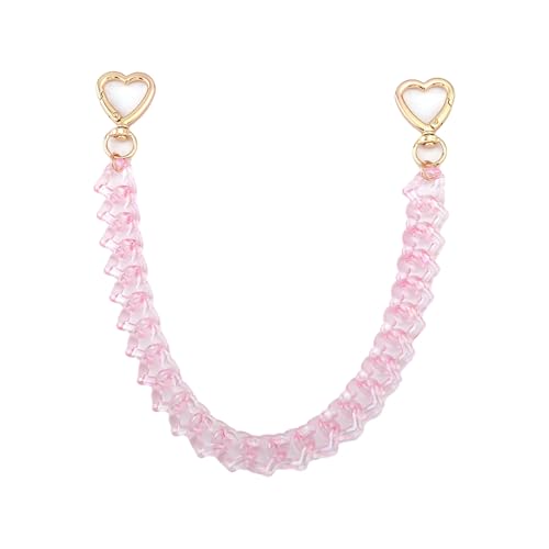 Acrylic Purse Chain, Transparent Heart Bag Charms Handbags Strap | Multicolor Pink Heart, Chunky 12.4 Inch Purse Extender, Bag Accessories for Women, Keychain & Pants Chain Gift - color: Pink Purse Chain