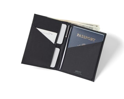 Travel Wallet, RFID Blocking Slim (Leather, Onyx Black) | Slim RFID Blocking Leather Travel Wallet & Passport Holder, Thin, Front Pocket, Holds 10+ Cards & Passport, Men & Women - color: Onyx Black