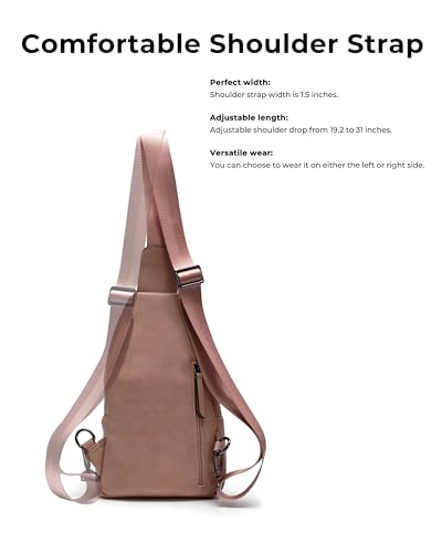 Alldaily Large Sling Bag for Women Crossbody Purse Leather Fashionable Trendy Chest Bag for Travel, Fanny Pack (Dusty Rose) - color: Dusty Rose