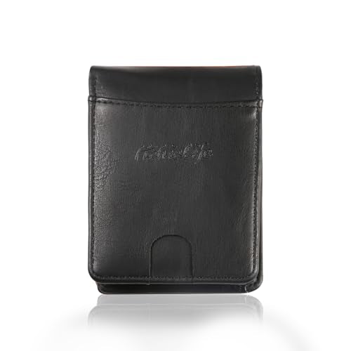 RFID Blocking Wallet for Men, Ultra Thin Slim Minimalist Bifold with ID Window for Front Pocket - Lightweight Compact, Gift Box Included - color: Black02