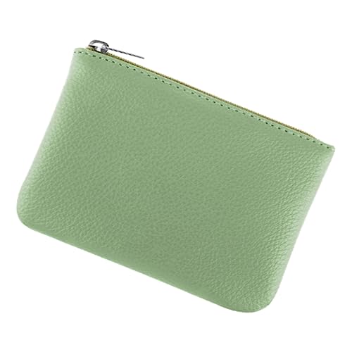 simarro Green Coin Purse, Vegan Leather Lychee Pattern Zipper Change Purse | Portable Coin Wallet Mini Change Holder for Women Coin Pocket for Women Credit Card Folded Bills ID Key Headset Lipstick - color: Green