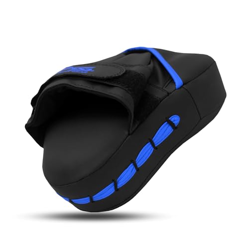 PSS Boxing Focus Pads - Hook & Jab Punch Mitts for MMA, Kickboxing, Karate, Muay Thai, and Taekwondo Training - Hand Target Strike Shield Punching Gloves Pad - color: Blue