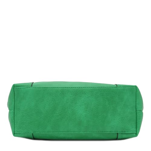 Hobo Shoulder Bag with Big Snap Hook Hardware - color: Kelly Green
