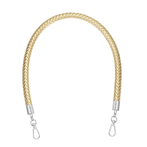 PATIKIL Braided Purse Straps 62cm / 24", PU Leather Handbag Handles Replacement with Silver Buckle for DIY Purse Handbag Tote Making Accessories, Golden - color: Golden, size: 24 Inch