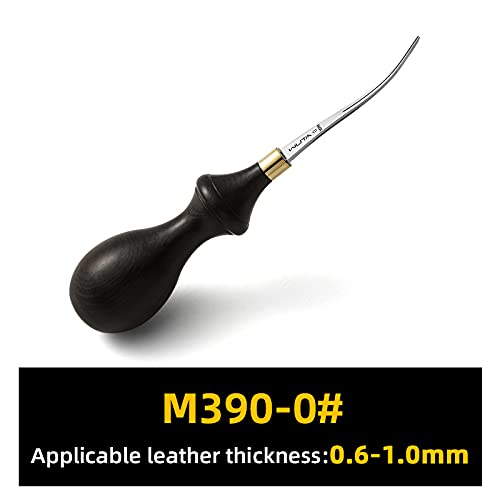 WUTA M390 Die Steel Leather Edge Beveler PRO 0.35mm 1PCS Skiving Craft Work Tools Cutter Edger Creaser Skiver Supplies Professional Design Bevelers Leathercraft Kit Ebony Handle - size: Size 0 (0.35mm) M390