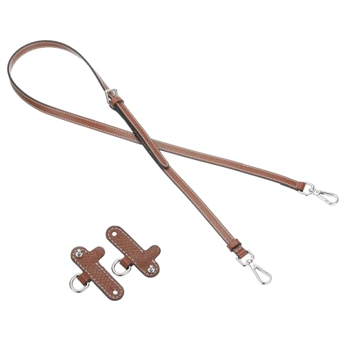 PATIKIL Leather Shoulder Strap, Adjustable Purse Straps Replacement Kit with Clasp for Crossbody Handbag Mini Tote Bag, Brown - color: Brown