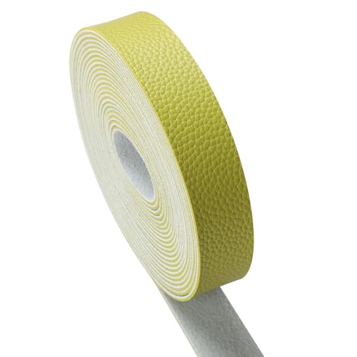 picheng Faux Leather Strap 1 Inches Wide Lychee Texture Leather Straps for Crafts, 200 Inches Long Faux Leather Strips - color: Light Green