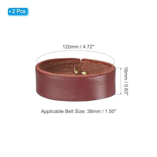 PATIKIL Leather Loop Keeper, Leather Loops Belt Keeper Loops Retainer Straps Replacement, - color: Reddish Brown, size: 1.6"/1.7"