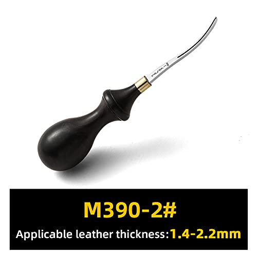 WUTA M390 Die Steel Leather Edge Beveler PRO 1.0mm 1PCS Skiving Craft Work Tools Cutter Edger Creaser Skiver Supplies Professional Design Bevelers Leathercraft Kit Ebony Handle - size: Size 2 (1.0mm) M390