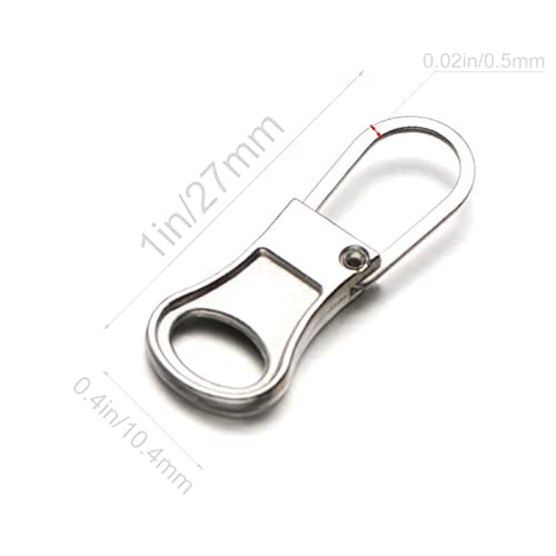 Mizeer Zipper Pulls for Jacket, Perfect for Small Hole Zippers, Detachable Small Zipper Pull Tab Replacement for Clothing Jackets Boots Purse 4PCS Silver - color: 4pcs Sliver