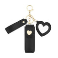 Sisadodo Lip Oil Lipstick Case with Mirror Lip Oil Lipstick Holder Key Chain for Car Keys Keychains Lipstick Organizer Case - color: Black-