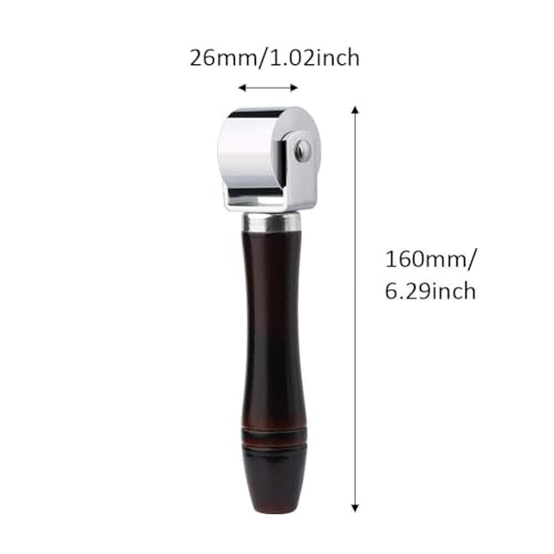 Mnuizu 26mm Leather Roller Tool, Leather Press Edge Roller with Wooden Handle, Edge Creaser for Leathered Craft (Black) | Brayer Rollers for Crafting, Seam Roller for Leather, with Wooden Handle, Edge Creaser for Leathered Craft - color: Black, size: 26mm