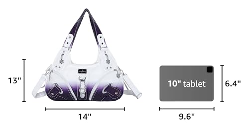 Angelkiss Hobo Purses and handbags for Women Satchel Handbag Women Purses Large Daily Shoulder Bags - color: 7028purple