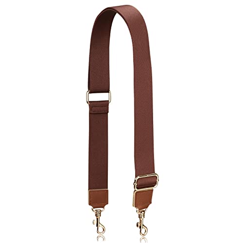 Allzedream Thick Purse Strap Wide Adjustable Replacement Crossbody Bag Handbag Leather Ends - color: Dark Brown-leather Tip