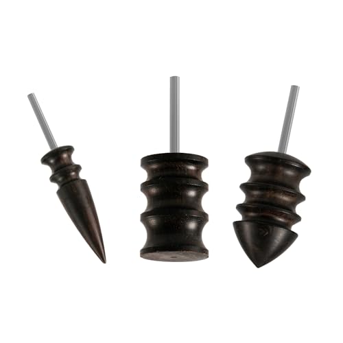 3pcs Leather Burnisher Bits for Rotary Tools, 3 Styles Leather Edge Burnishing Tool Leather Pointed Tips Leather Polished Head Ebony Burnishing Tool Accessories for Craft Making - style: G