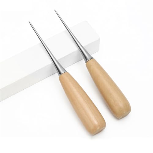 Leather Sewing Awl Wood Handle Drillable Awl Pin Punching Hole Maker Stitching Overstitch Sewing Awl Kit