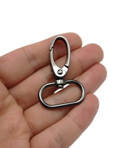 Swivel Lobster Claw Clasps 1 Inch 15pcs - Heavy Duty Metal Clasps with Secure Lock, Curved Snap Hooks for Bags, Jewelry Making, Keychains, Lanyards & DIY Craft Supplies (Gunmetal, 1 inch) - color: Gunmetal, size: 1 inch