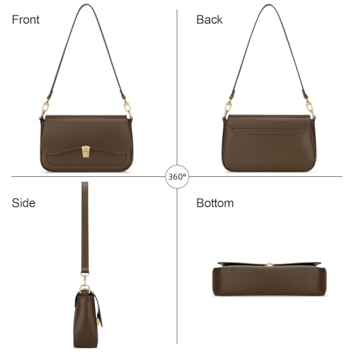 KKXIU Small Shoulder Bag for Women Cute Hobo Handbags Mini Clutch Purses | Classic Trendy Retro Underarm Crossbody Bag with Detachable Straps, Zipper Closure - color: Tan