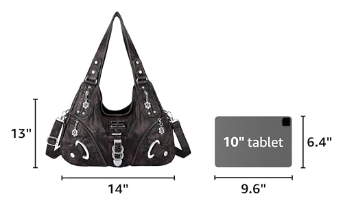 Angelkiss Hobo Purses and handbags for Women Satchel Handbag Women Purses Large Daily Shoulder Bags - color: Coffee-g