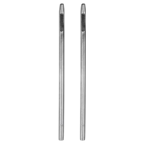 HARFINGTON 2pcs Hollow Punch for Leather 1.8mm Round Hole Punch Tool for Belt Puncher Carbon Steel Single Punch for Watch Belt Cut Leather Craft Rubber Paper Fabric Plastic Soft Material, Silver - size: 1.8mm