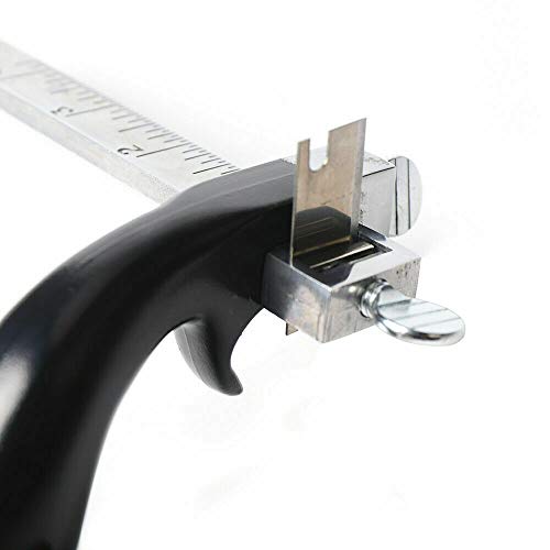 Leather Strap Cutter, Aluminum Handle Belt Craft Splitter Skiver Paring Machine Skiving Tool Draw Gauge Leather Craft Splitter with 3 Blade