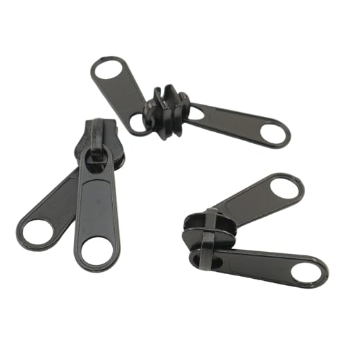 #10 Black Reversible Pulls for Tent Gazebo Quilt Jacket Bulk Zipper Repair | Leekayer 10PCS #10 Black Reversible Pulls for Resin Plastic Zippers Large Double Sided Zipper Pulls Sliders - color: Black, size: #10-Reversible Pulls