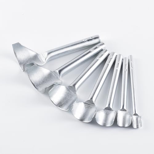 7Pcs Leather Craft Tools Precision Arc-Shaped Half Round Punch Set & Edge Cutters for Belt, Wallet, and Bag Making (Sizes from 10mm to 40mm)
