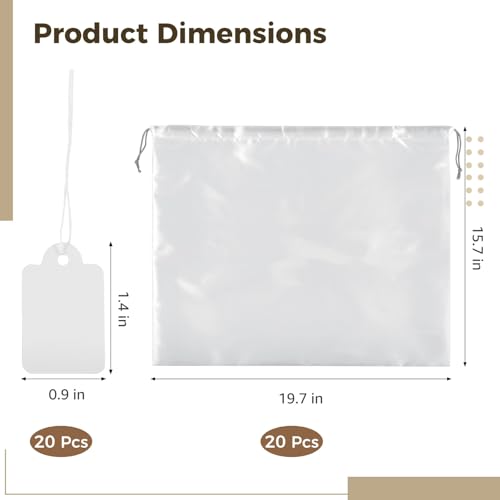 20 Pcs Dust Bags for Handbags and Purses, 19.7 x 15.7"