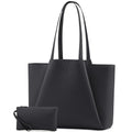 LOVEVOOK Laptop Tote for Women - 15.6 Inch Faux Leather Laptop Bag with Clutch, Large Capacity Office Purse Computer - color: Lead Gray, size: 15.6 inch