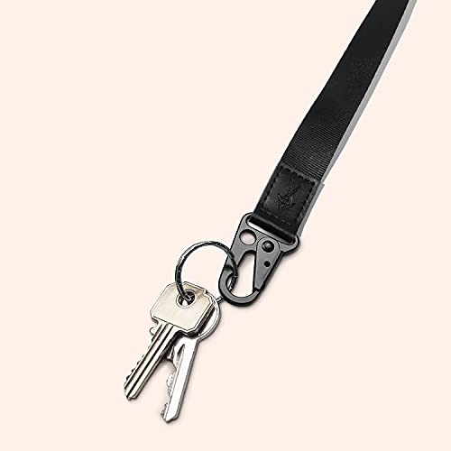 Cool Lanyards,Neck Strap for Keys Wallet and ID Badge,Key Chain Holder - color: Black