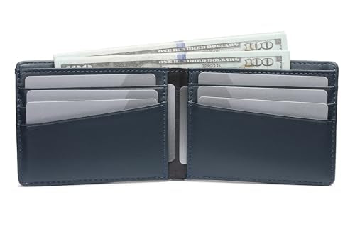 Lanyani Minimalist Fabric Wallet Bifold RFID Blocking - color: C-Navy Blue