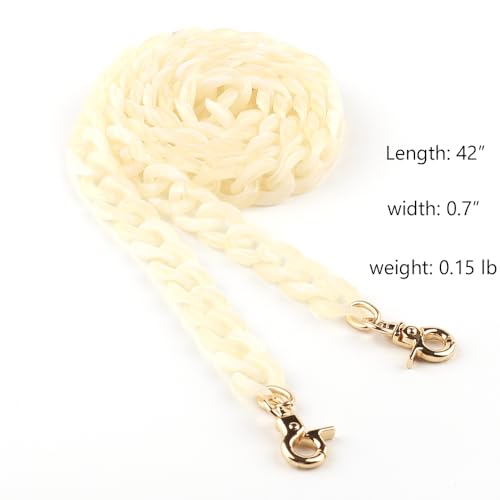 Aumey Clear White Black Brown Acrylic Chain Clutch Purse Strap Handles Bag Handbag Purse Replacement Chains 40 Inches - color: Yellow