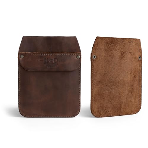 Hide & Drink, Work Pocket Organizer for Tools/Pens, Jeans Back Pocket Quick Grab Carry Job Tools, Office & Work Essentials, Full Grain Leather, Handmade - color: Bourbon Brown