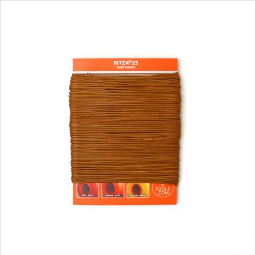 Amber Glow RITZA 25 Tiger Thread for Leather Craft | Waxed Tiger Thread | 1.2mm Polyester - color: 1,2 mm - Amber Glow - 50 meters
