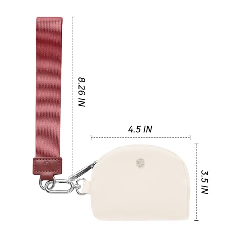 Mum's Memory Mini Zip Around Wristlet Wallets for Women -KeyChain Wallet with Detachable Dual Pouch Wristlet -Key Chain Coin Purse Small Wallets - color: Burgundy + White
