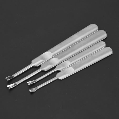 Leather Groover Tools 4-Piece Set, Leather Carving Tools Kit with U/V Shape Blades for Edge Beveling, Grooving, Stitching - Stainless Steel Leather Craft Tools for DIY Leather Work