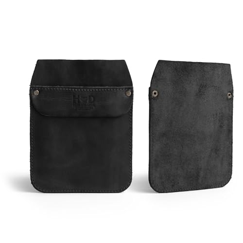Hide & Drink, Work Pocket Organizer for Tools/Pens, Jeans Back Pocket Quick Grab Carry Job Tools, Office & Work Essentials, Full Grain Leather, Handmade - color: Charcoal Black