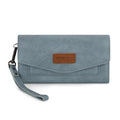 Montana West X Wrangler Womens Wallet Large Capacity Long Compact | Card Cases & Money Organizers for Ladies Female Zipper Wallet Wristlet with Coin Purse and Wrist Strap - color: Trifold-Jean