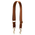 Allzedream Wide Purse Strap Replacement Crossbody Shoulder Bag Adjustable Leather Ends - color: Brown Gold Leather