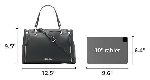 Calvin Klein Women's Organization Satchel - color: Black/Silver