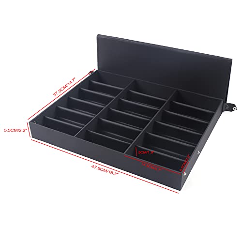 18 Slot Sunglasses Organizer Multi Display Case Jewelry Collection Case for Jewelry Collection sunglass glass watch - color: Black