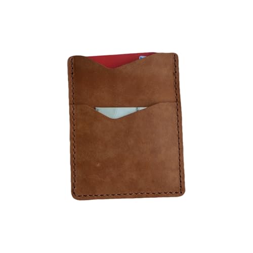 Front Pocket Card Case Slim Wallet Card Holder for Men & Women Minimalist Leather Wallet Card Holder Distressed Gifts - color: Tan