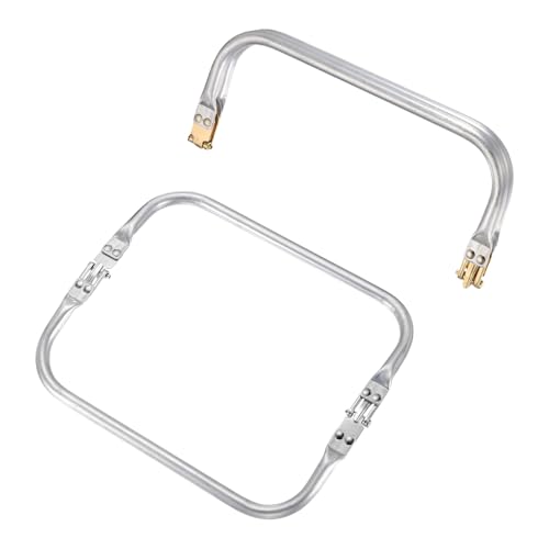 MECCANIXITY 2 Pcs Metal Purse Frame, 22cm/8.6" Rectangle Aluminum Purse Frame Kiss Lock Clasp Bag Hardware Replacement for DIY Sewing Bag Clutch Making Supplies, Light Gold/Silver