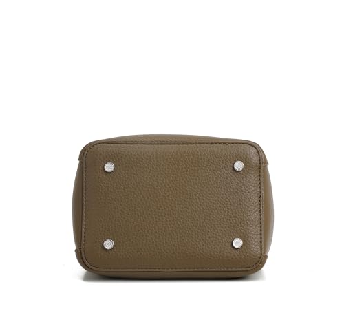 Ladies' wallet, light luxury bucket bag, lychee patterned handbag, high-end sense, one shoulder versatile crossbody bag - color: Elephant Grey